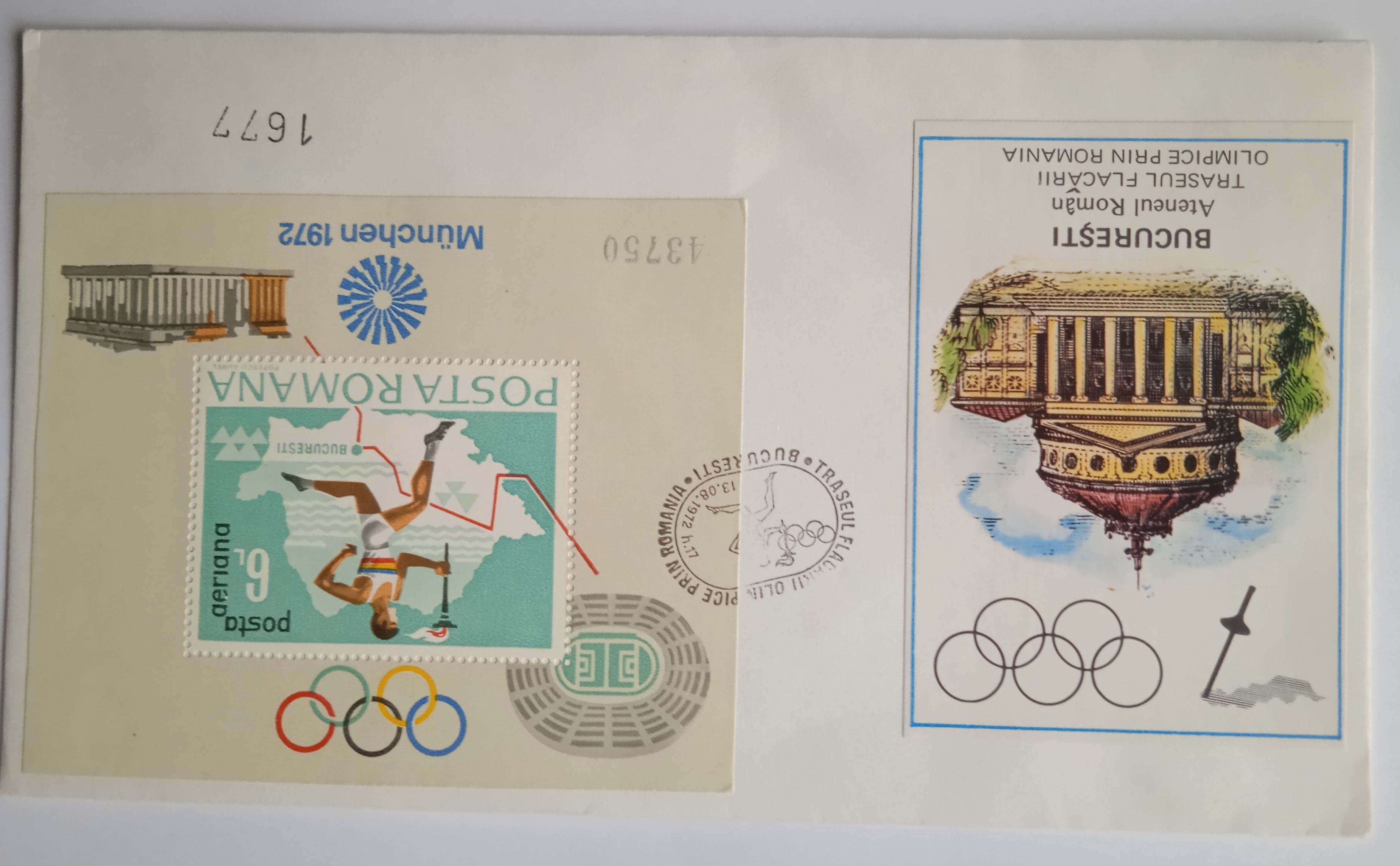 Rumunská obálka Olympiáda 1972 Mnichov
