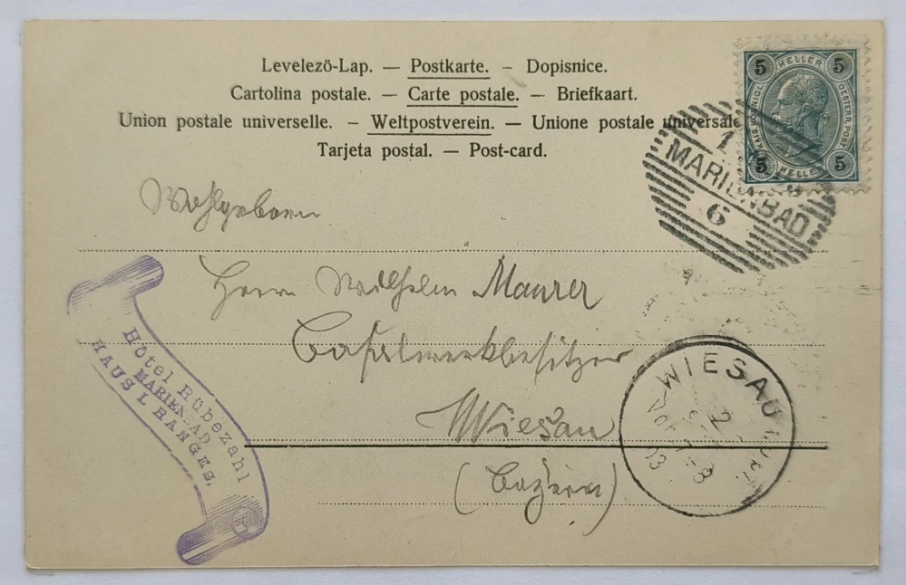 Mariánské Lázně pohlednice 