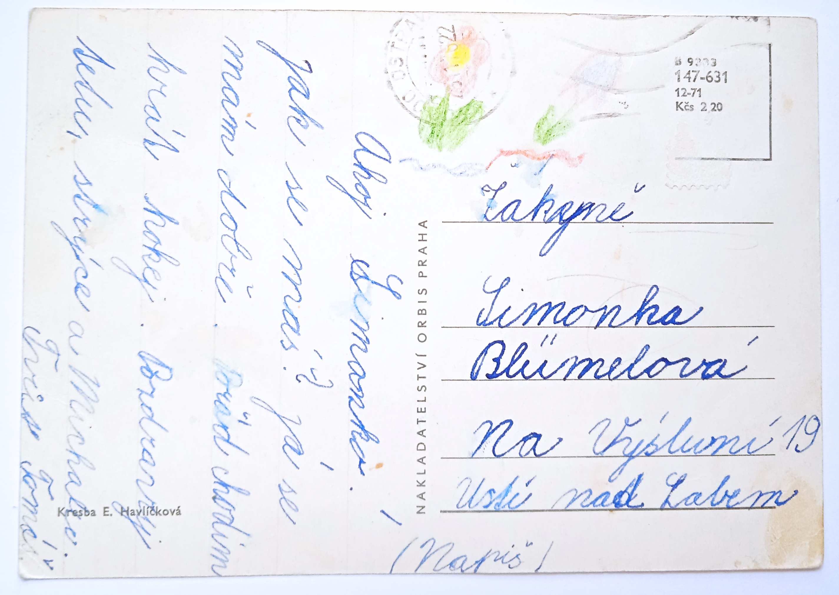 Dětská pohlednice 3D mrkací