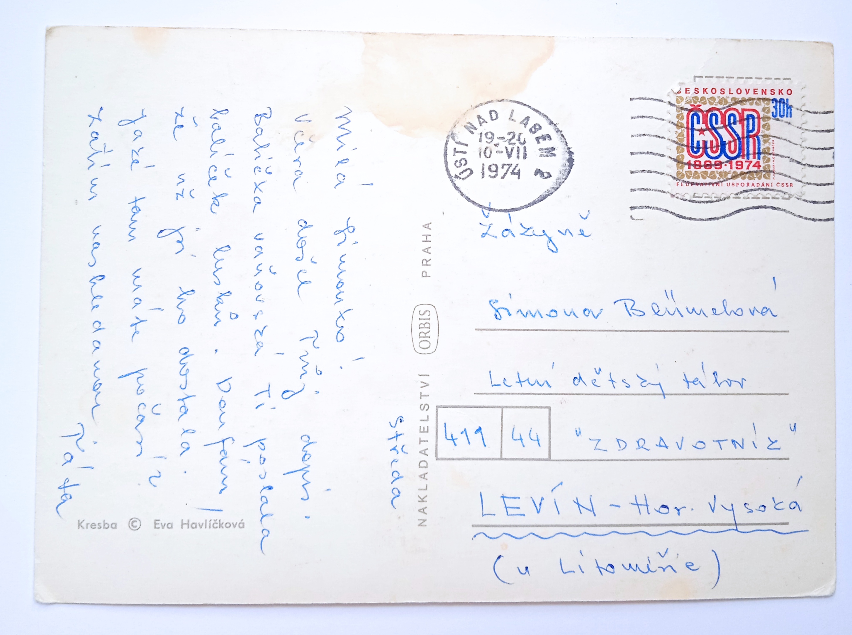 Dětská pohlednice 3D mrkací