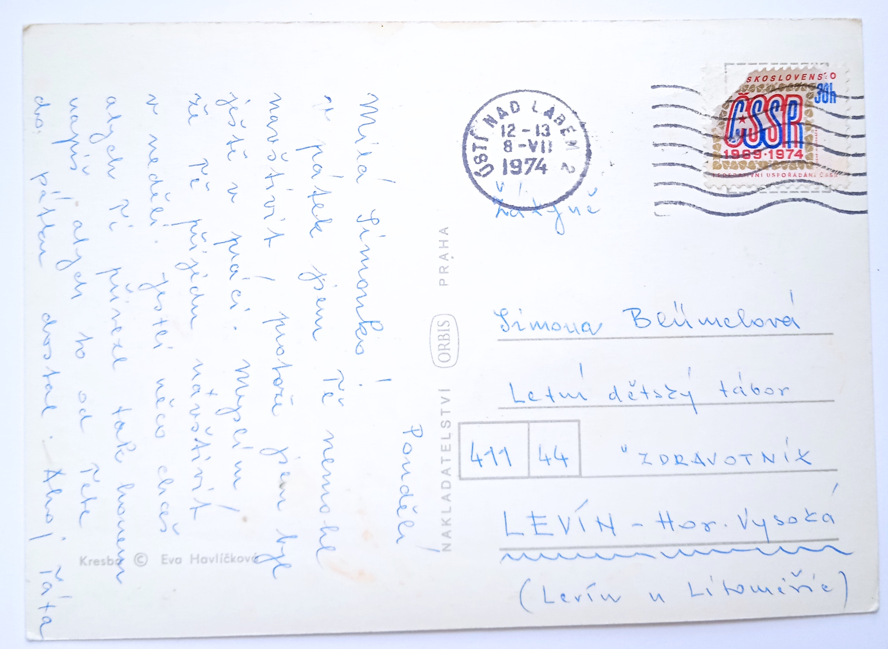 Dětská pohlednice 3D mrkací