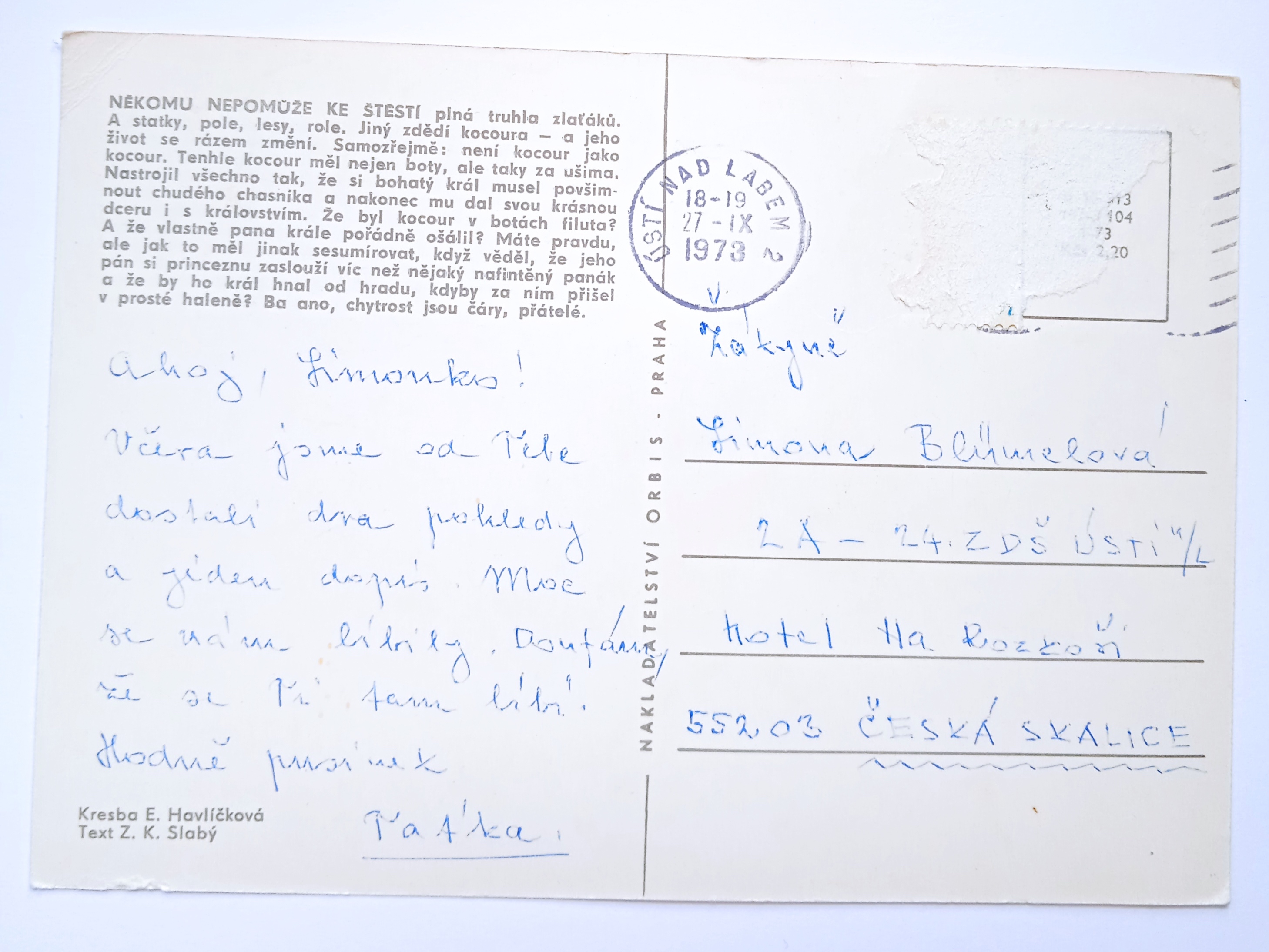 Dětská pohlednice 3D mrkací