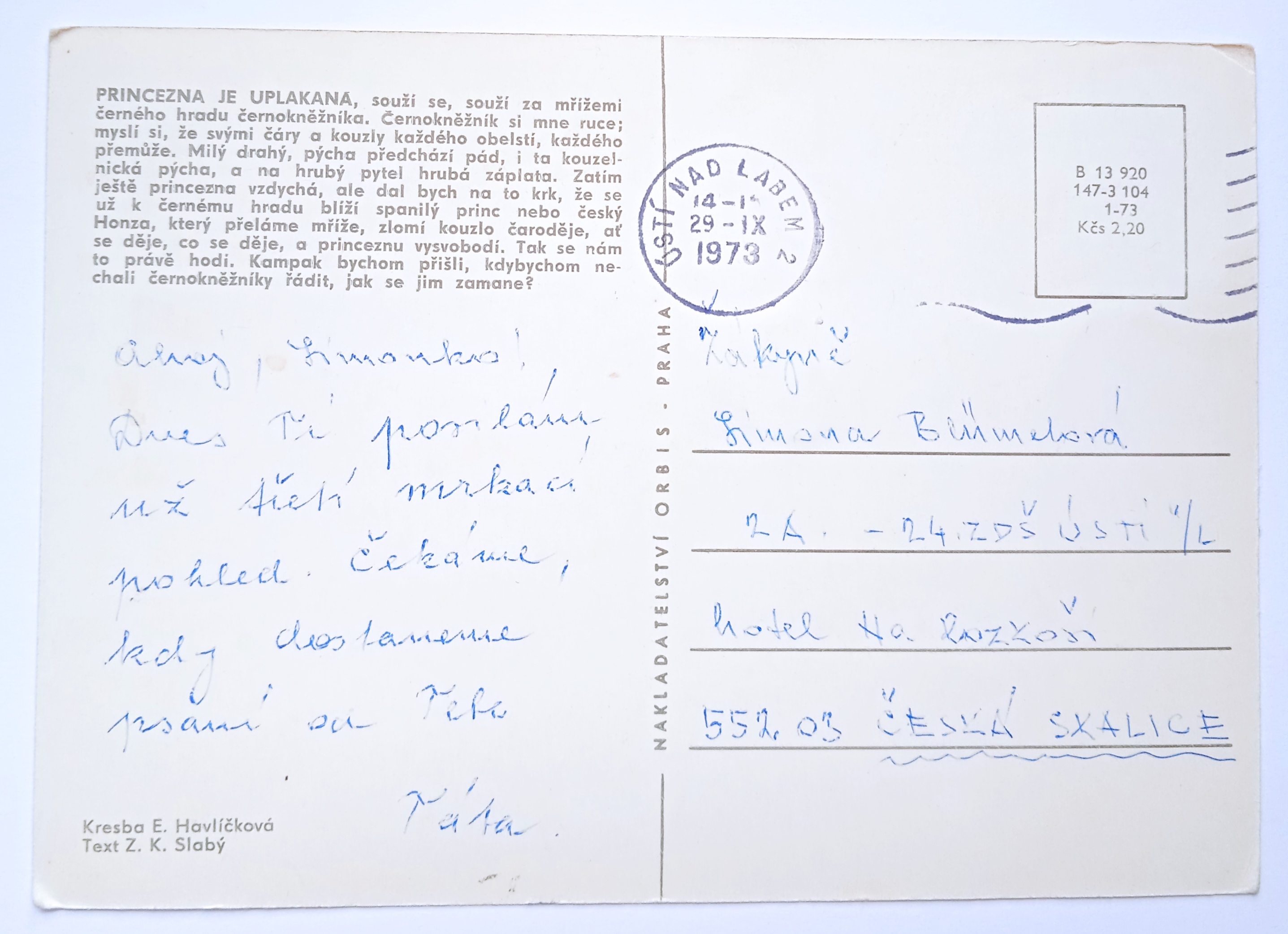 Dětská pohlednice 3D mrkací