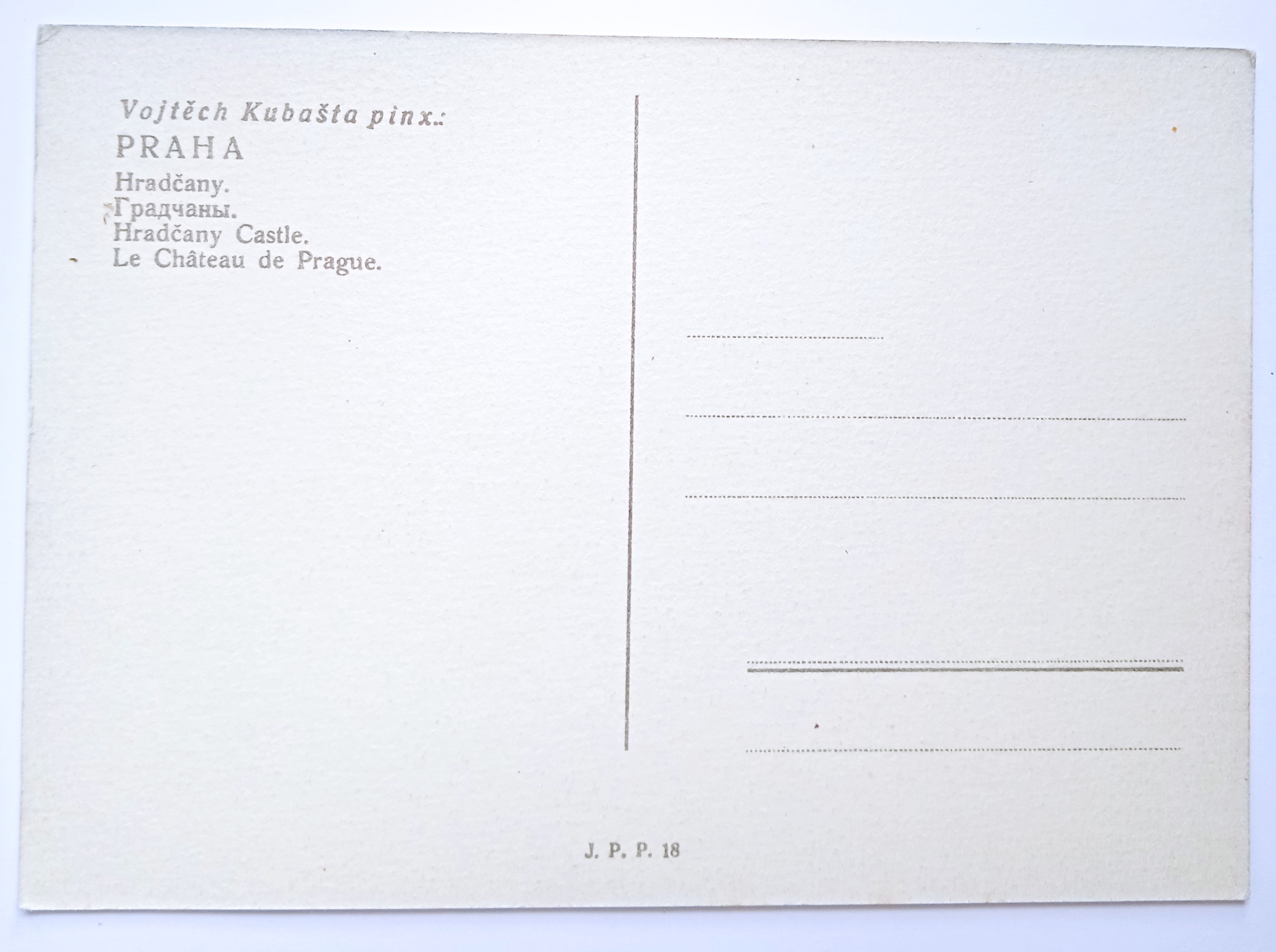 Pohlednice Praha Vojtěch Kubašta