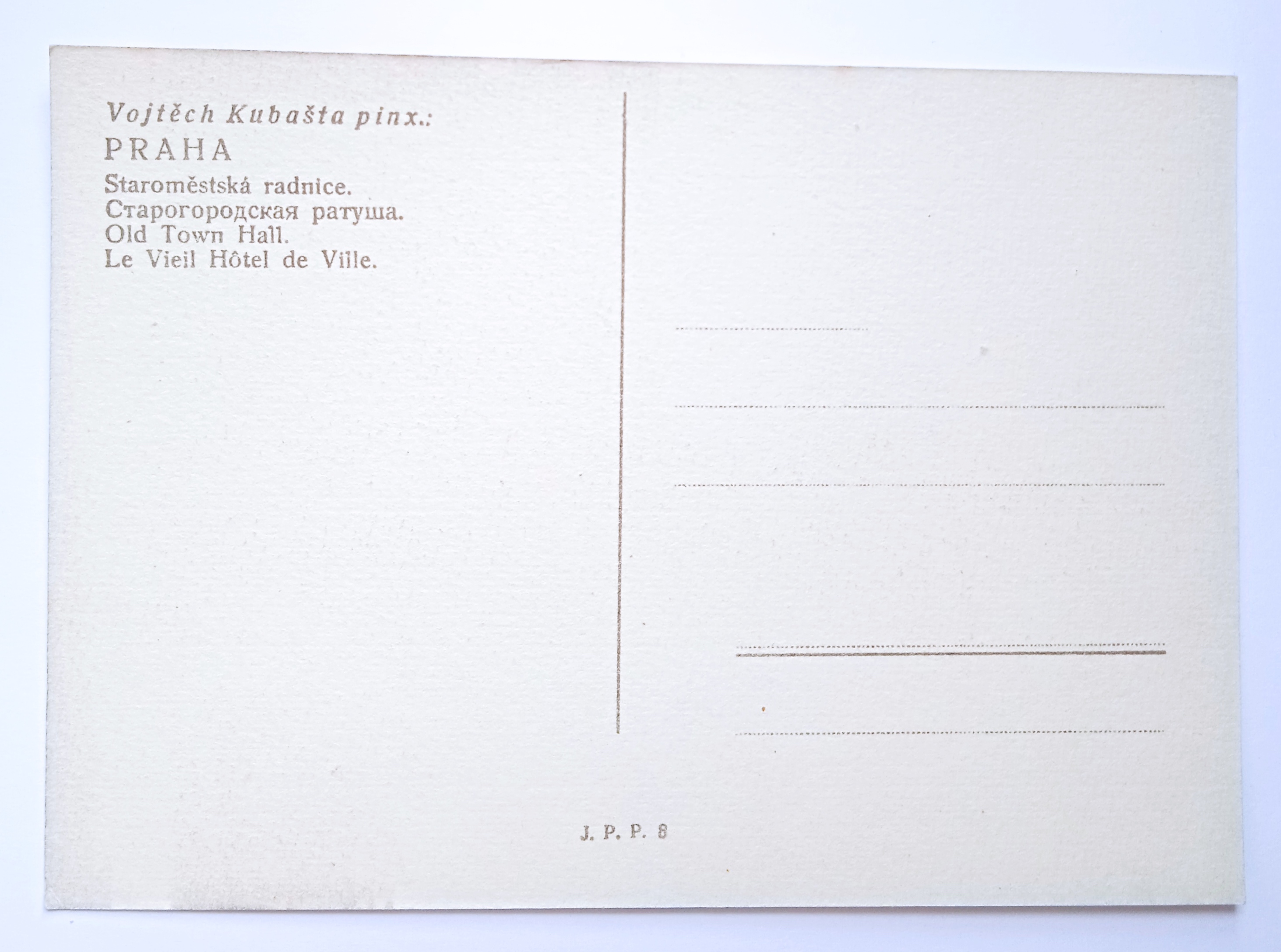 Pohlednice Praha Vojtěch Kubašta