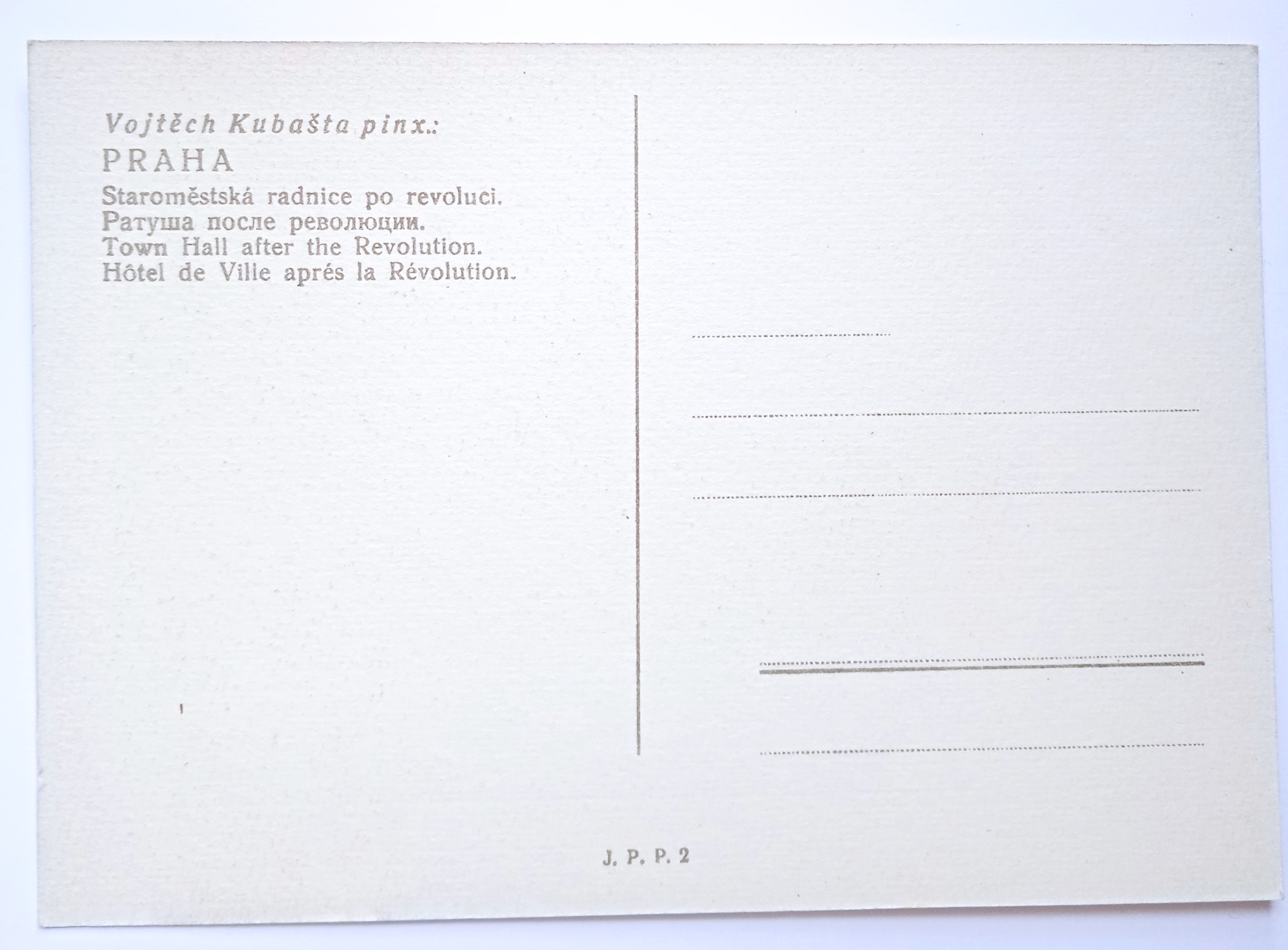 Pohlednice Praha Vojtěch Kubašta
