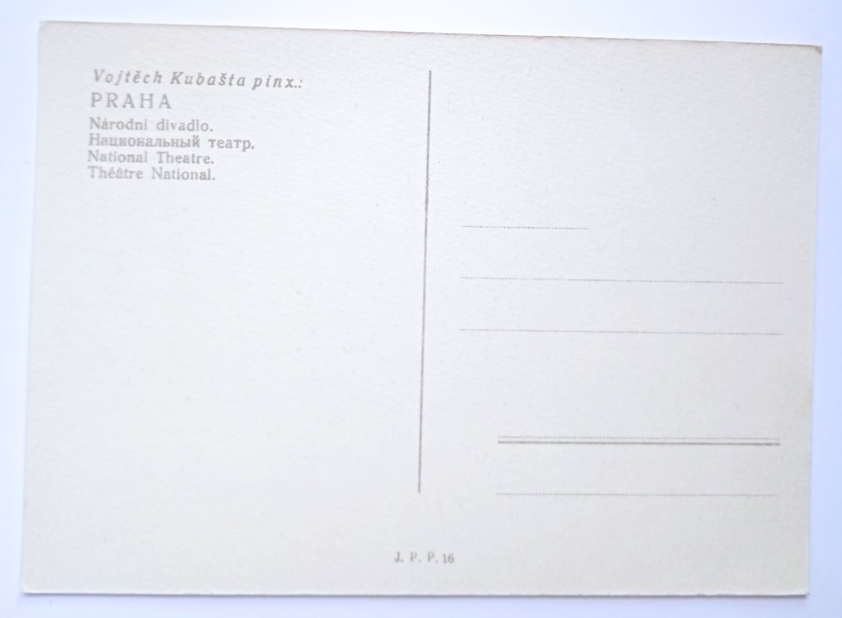 Pohlednice Praha Vojtěch Kubašta