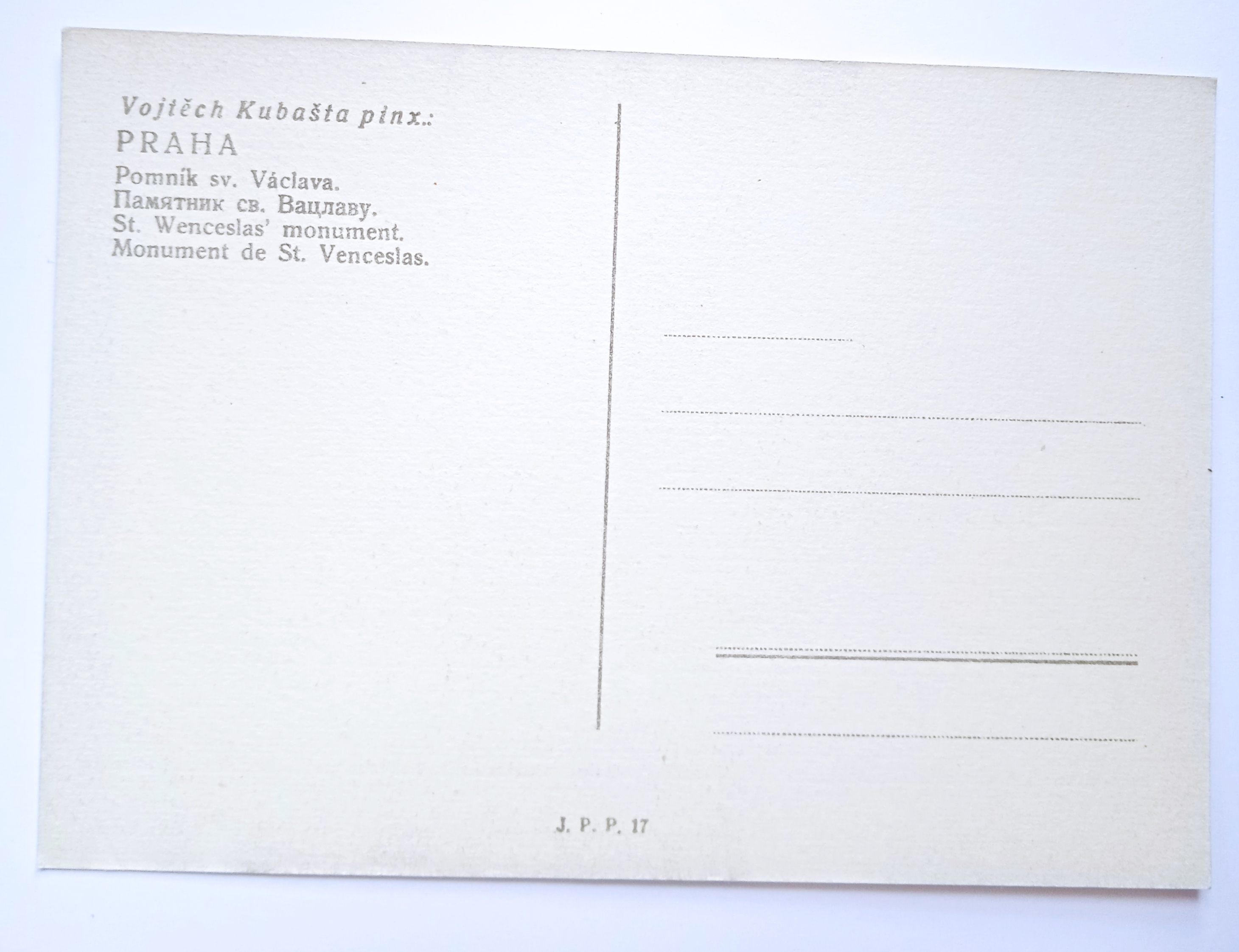 Pohlednice Praha Vojtěch Kubašta