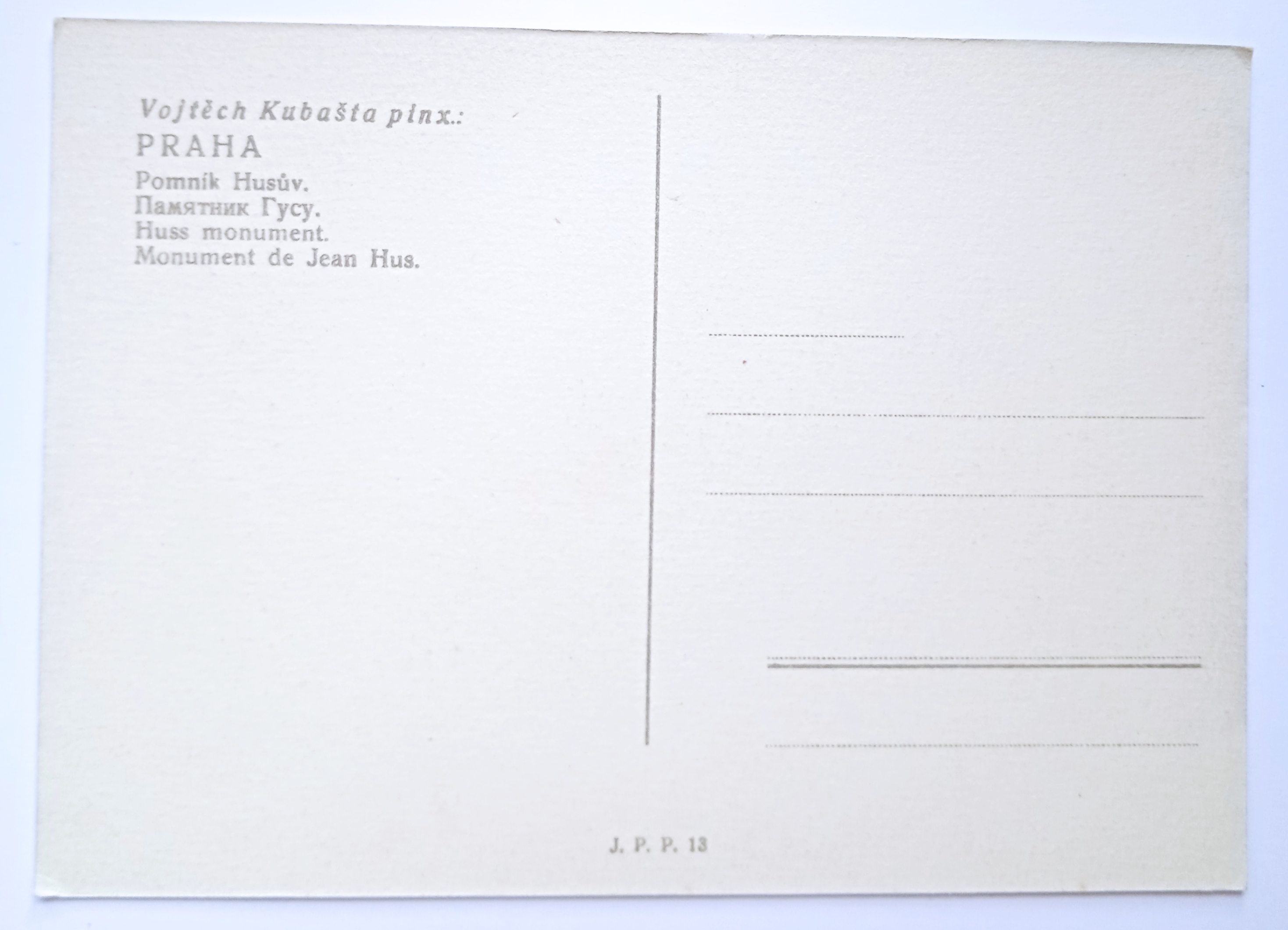 Pohlednice Praha Vojtěch Kubašta