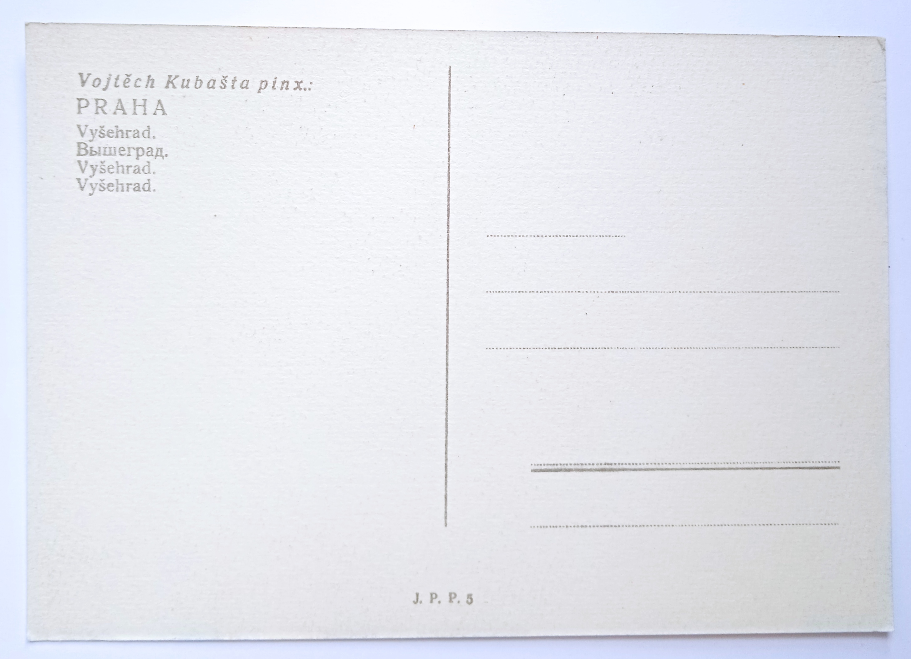 Pohlednice Praha Vojtěch Kubašta