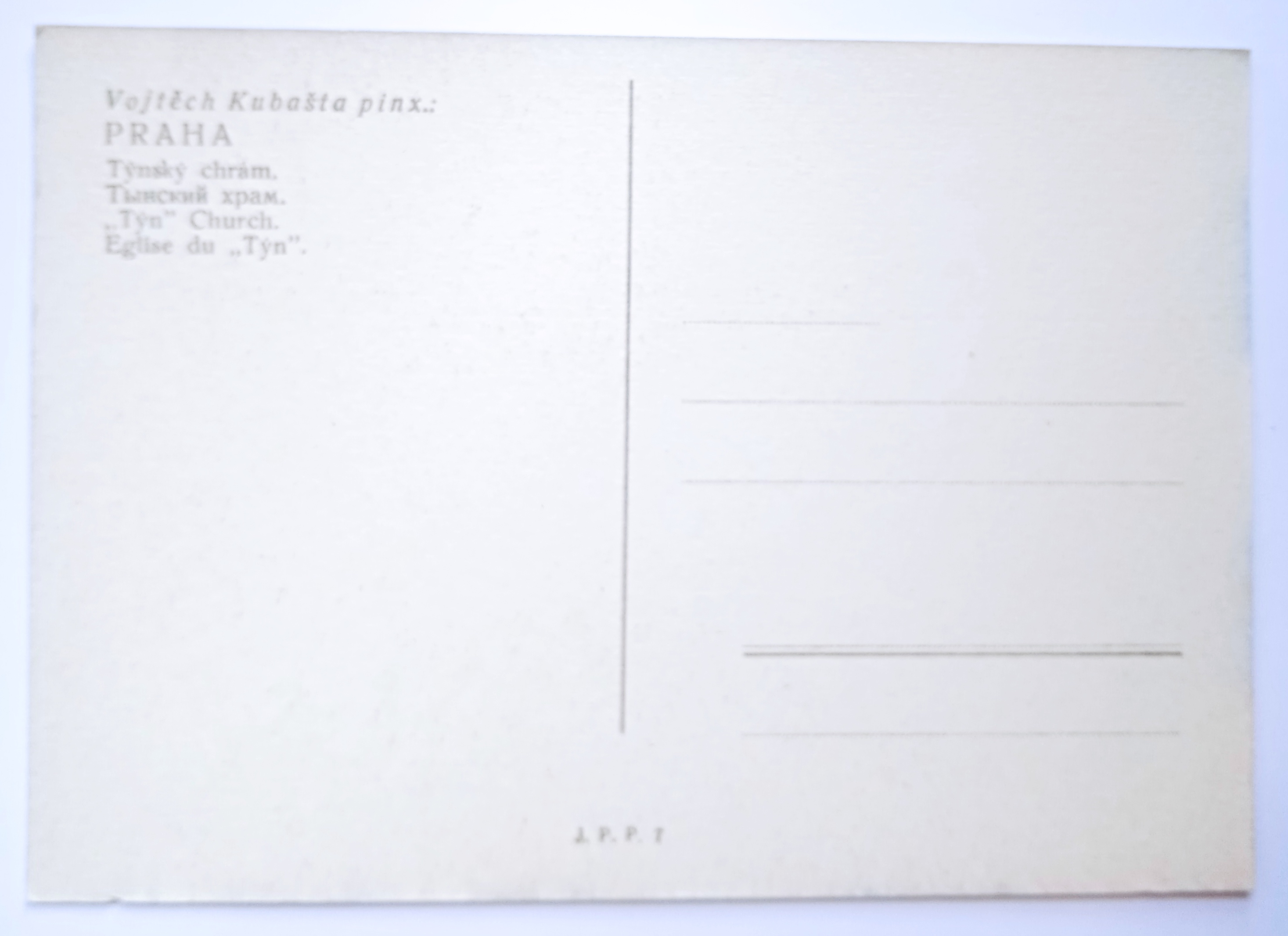 Pohlednice Praha Vojtěch Kubašta