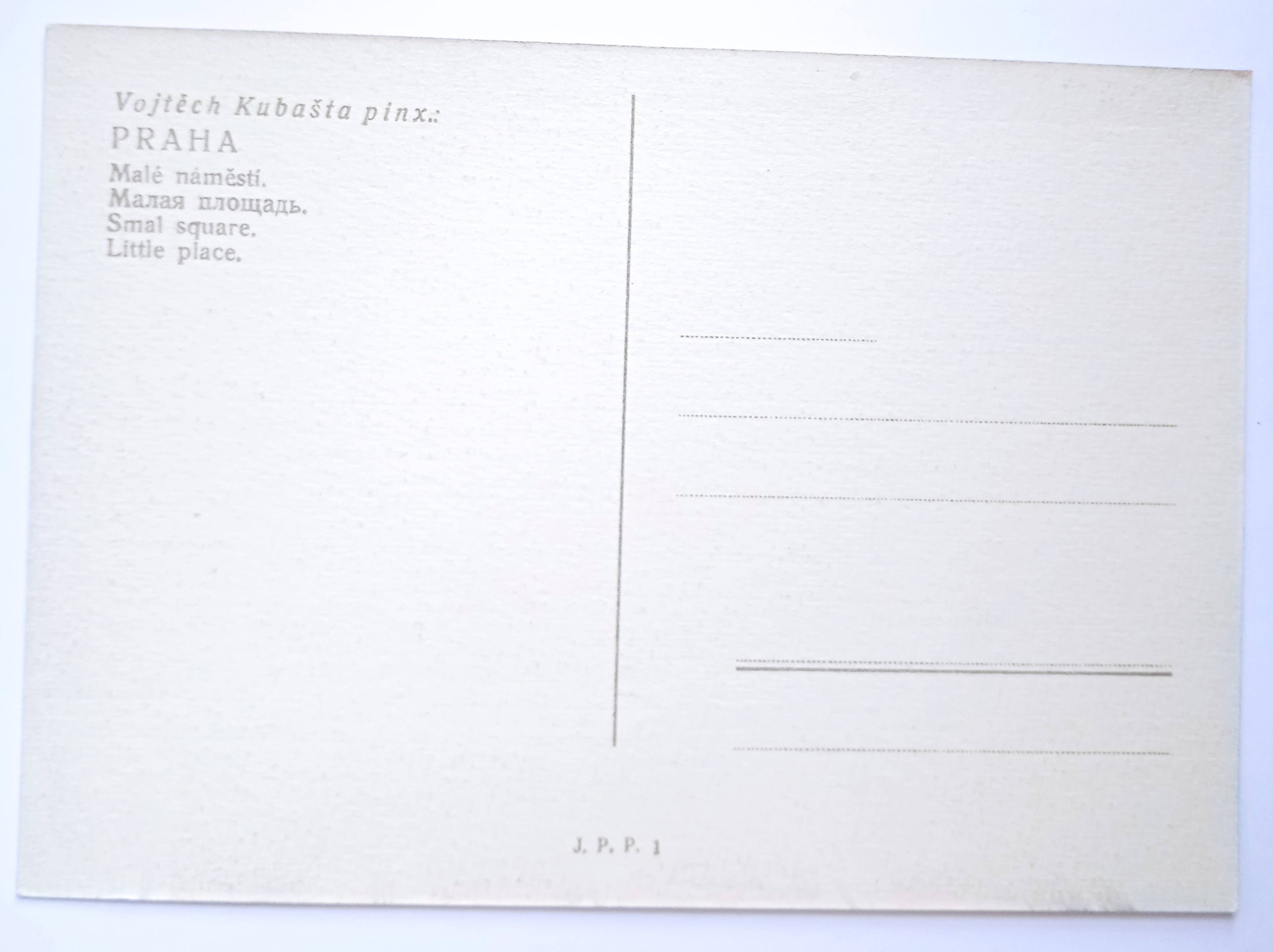 Pohlednice Praha Vojtěch Kubašta