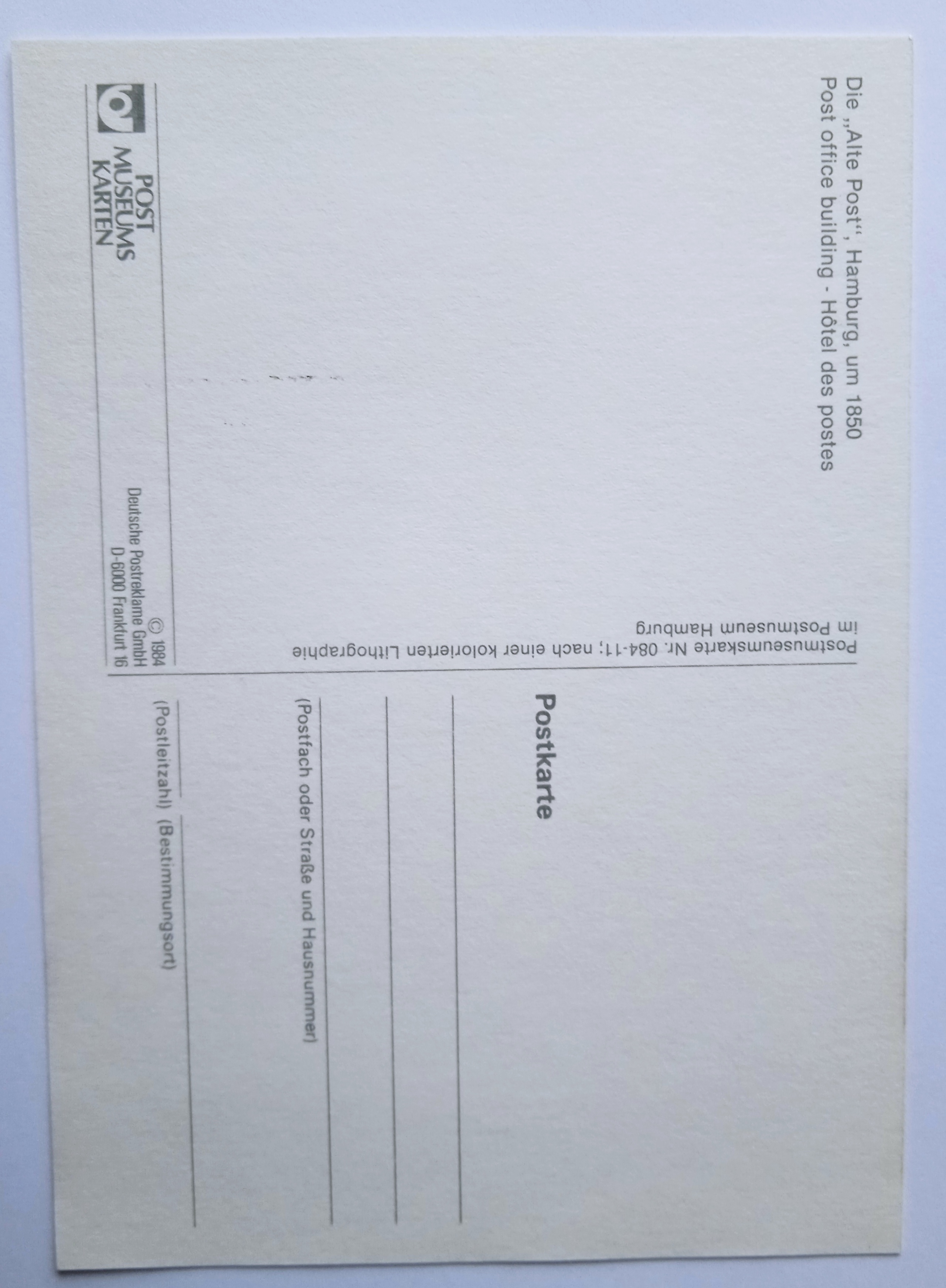 FDC pohlednice spolková pošta Hamburg