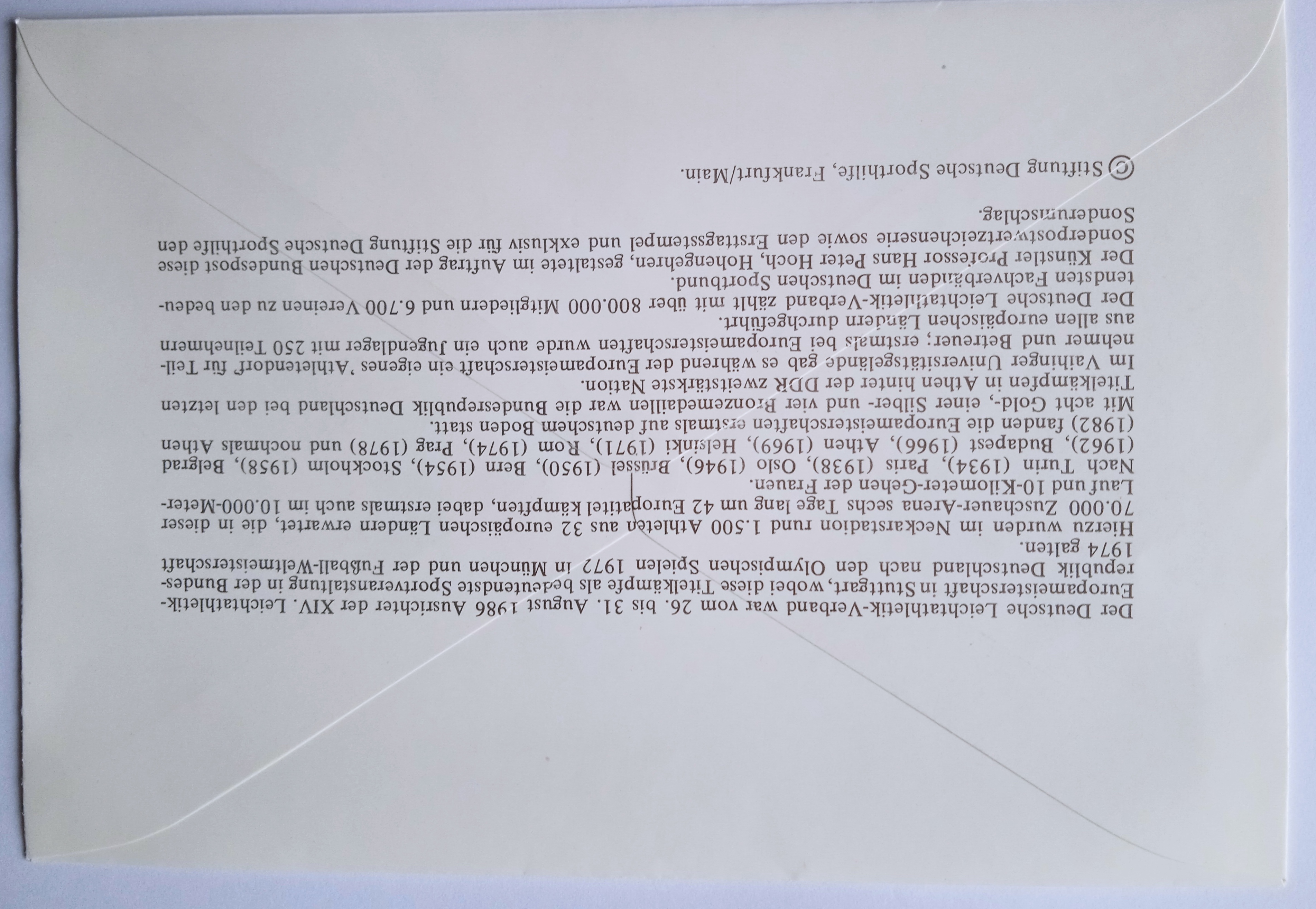 Obálka sport - atletika 1986